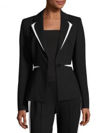 Escada Contrast-Trim One-Button Blazer   at Neiman Marcus